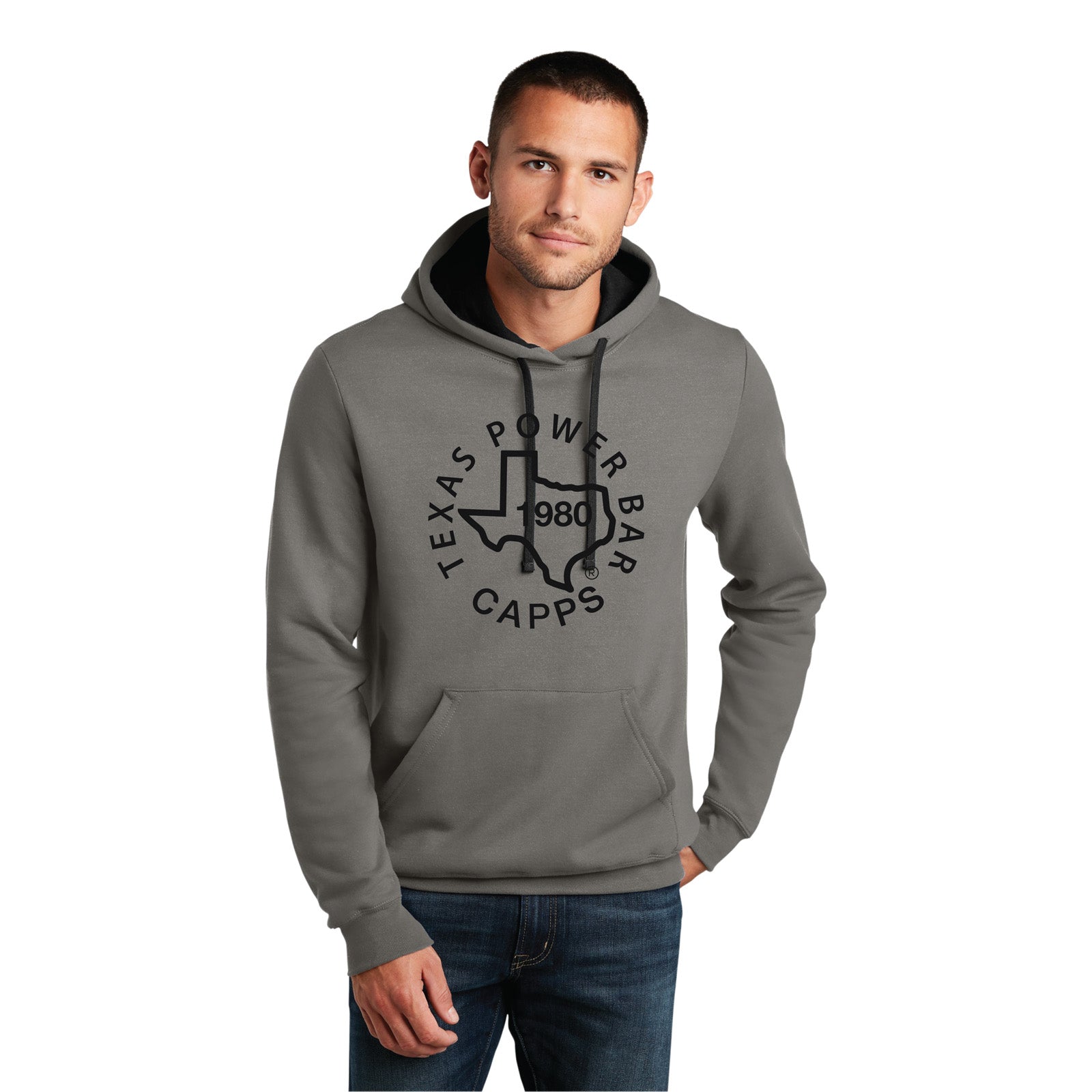 Texas Power Bar Pullover Hoodie - GRAY/BLACK